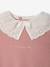 Long-sleeved jumper for baby girls mauve+mocha 