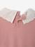 Long-sleeved jumper for baby girls mauve+mocha 