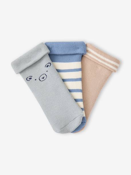 Pack of 3 bootees for baby beige 