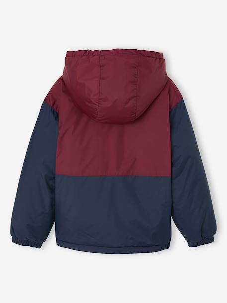 Hooded jacket for boys bordeaux red 