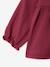 T-shirt for babies in crinkled jersey with crochet collar caramel+plum 