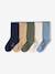 Pack of 5 Pairs of Basics Socks for Boys beige+olive 