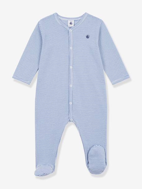 Baby pyjamas in milleraies stripes by PETIT BATEAU blue 