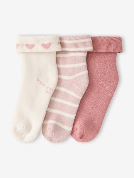 Pack of 3 booties for baby ecru 