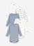 Pack of 5 long-sleeved bodysuits by PETIT BATEAU blue 