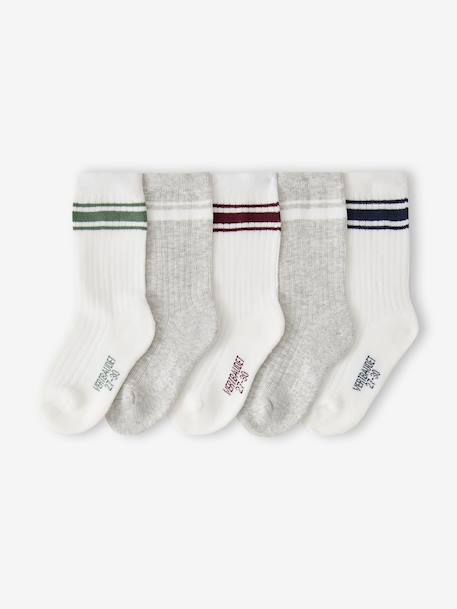 Pack of 5 sports socks for boys ecru 
