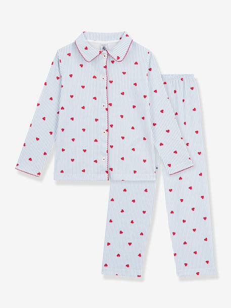 Button-up pyjamas for kids by PETIT BATEAU light blue 
