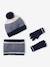 boys hat, snood and gloves set navy blue 