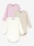 Pack of 3 long-sleeved bodysuits by PETIT BATEAU rose 