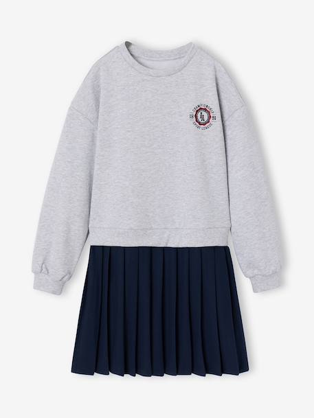 Long-sleeved dress for girls grey 