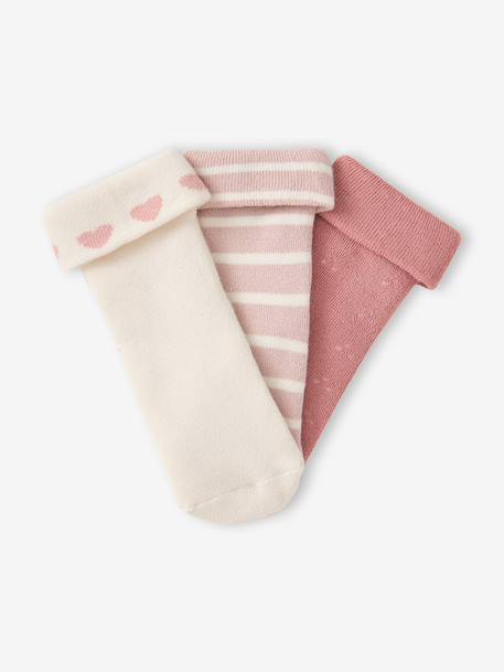 Pack of 3 booties for baby ecru 