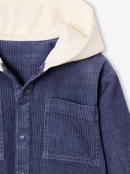 Hooded shirt for boys deep blue 