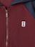 Zipped hooded sweatshirt for boys with colour block design bordeaux red+green+marl grey+medium blue+ochre 