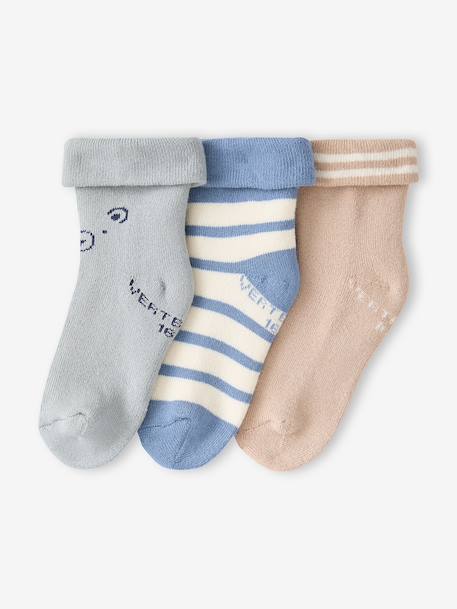 Pack of 3 bootees for baby beige 