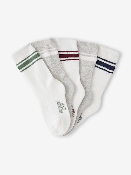 Pack of 5 sports socks for boys ecru 