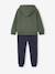 Hooded sports set for boys bordeaux red+ochre+sage green 
