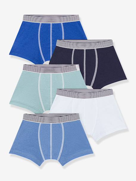 Pack of 5 boxers by PETIT BATEAU blue 