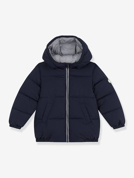 Plain puffer jacket for kids by PETIT BATEAU navy blue 