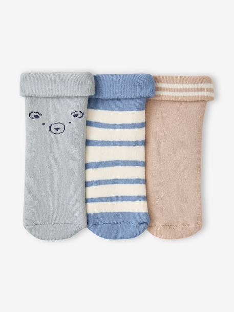 Pack of 3 bootees for baby beige 