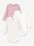 Pack of 3 long-sleeved bodysuits by PETIT BATEAU rose 
