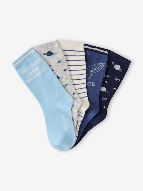 Pack of 5 socks for boys blue 