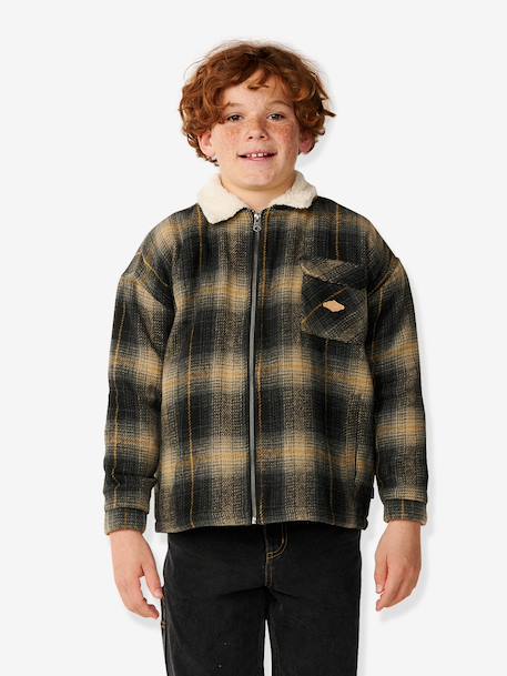 Sherpa zip-up jacket by CYRILLUS khaki 