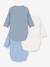Pack of 3 long-sleeved wrapover bodysuits by PETIT BATEAU blue 