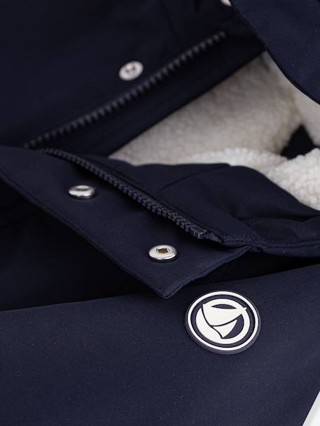 Mid-length parka for kids by PETIT BATEAU navy blue 