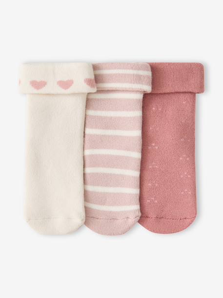 Pack of 3 booties for baby ecru 