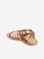 Leather Sandals with Straps, for Girls caramel+Light Brown+multicoloured+set brown 