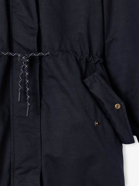 Lined parka for girls black 