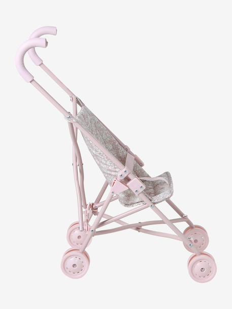 Large Lightweight Pushchair for Baby Dolls black+ecru+rose 