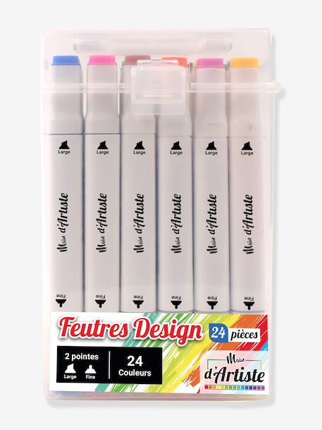 24 dual-tip alcohol markers by Main d'Artiste multicoloured 