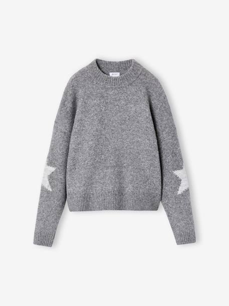 Long-sleeved knit jumper for girls grey 