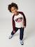Long-sleeved raglan T-shirt for boys bordeaux red 