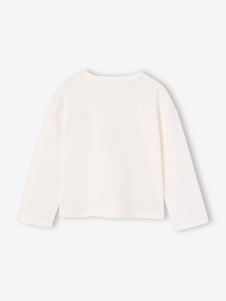 Long-sleeved T-shirt for girls ecru+vanilla 