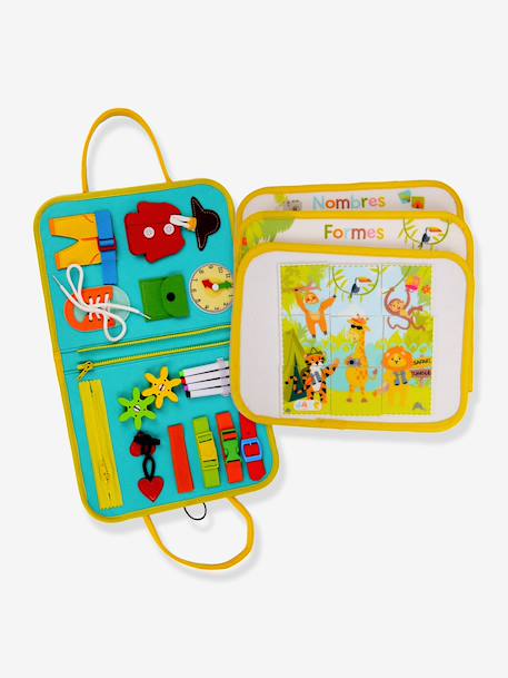 7-activity case by J.A.D.E Montessori blue 
