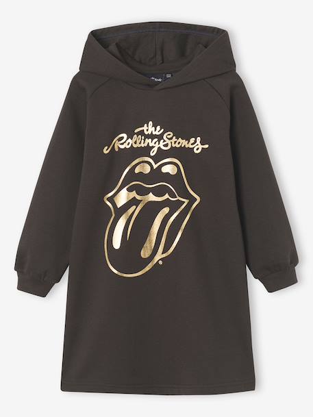 Hooded sweatshirt dress Rolling Stones for girls anthracite 