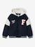 Teddy jacket with detachable hood for boys navy blue 
