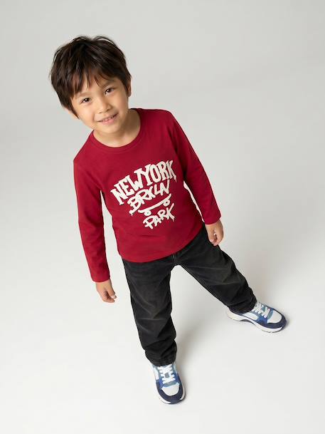 Long-sleeved T-shirt for boys anthracite+cappuccino+red+sage green+white 