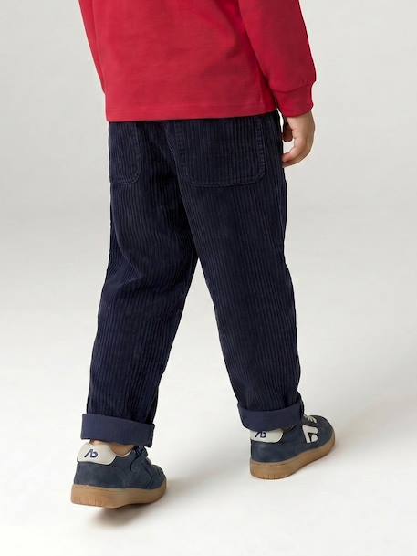 Corduroy Trousers, Easy to Slip On, for Boys beige+navy blue+slate blue 