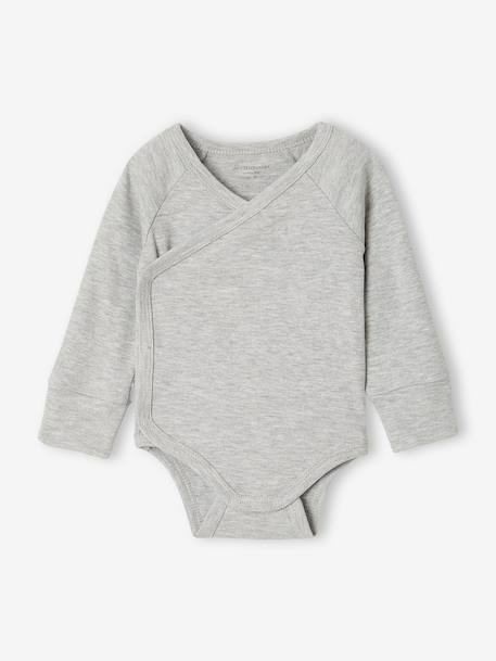 Pack of 5 long-sleeved bodysuits for baby caramel 