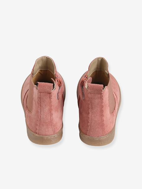 Leather Boots for Girls beige+bronze+brown+camel+green+navy blue+old rose 