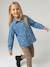 Embroidered Long-sleeved shirt for girls denim blue 