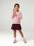 Pleated skort for girls beige+bordeaux red+English green 