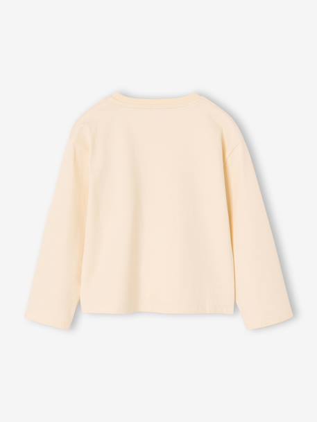 Long-sleeved T-shirt for girls ecru+vanilla 