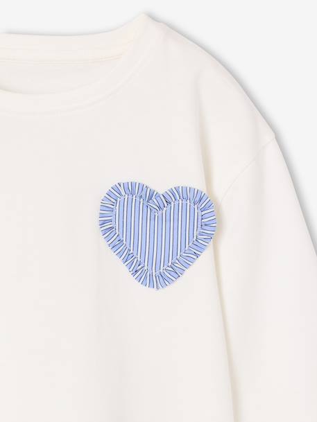 Long-sleeved T-shirt for girls ecru+vanilla 