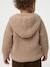 Baby hooded knitted cardigan marl beige 