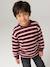 Striped Long-Sleeved T-Shirt for Boys bordeaux red+ecru+night blue 