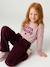 Long-sleeved T-shirt for girls green+ink blue+pale pink 